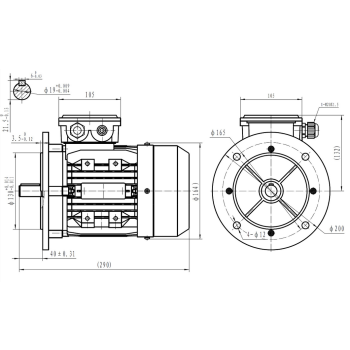 Silnik elektryczny 1,1kW 2800 obr/min. 80B5